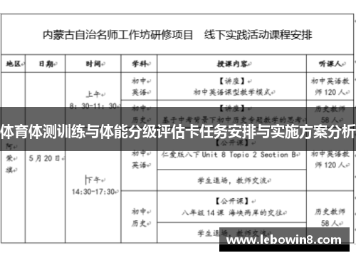 体育体测训练与体能分级评估卡任务安排与实施方案分析